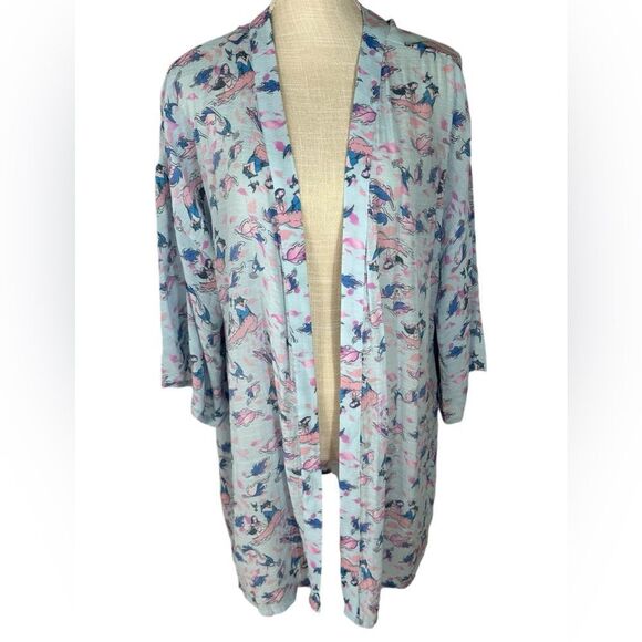 Disney Women’s Blue & Purple Pocahontas Colors Of The Wind Open Front Kimono - Picture 3 of 7